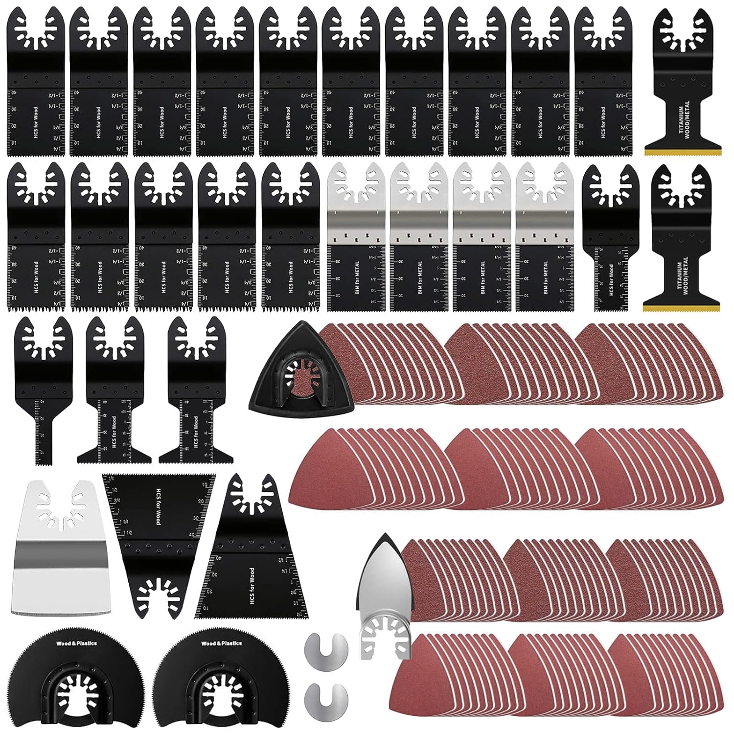 154 Pack Oscillating Saw Blades for Wood and Metal Cutting