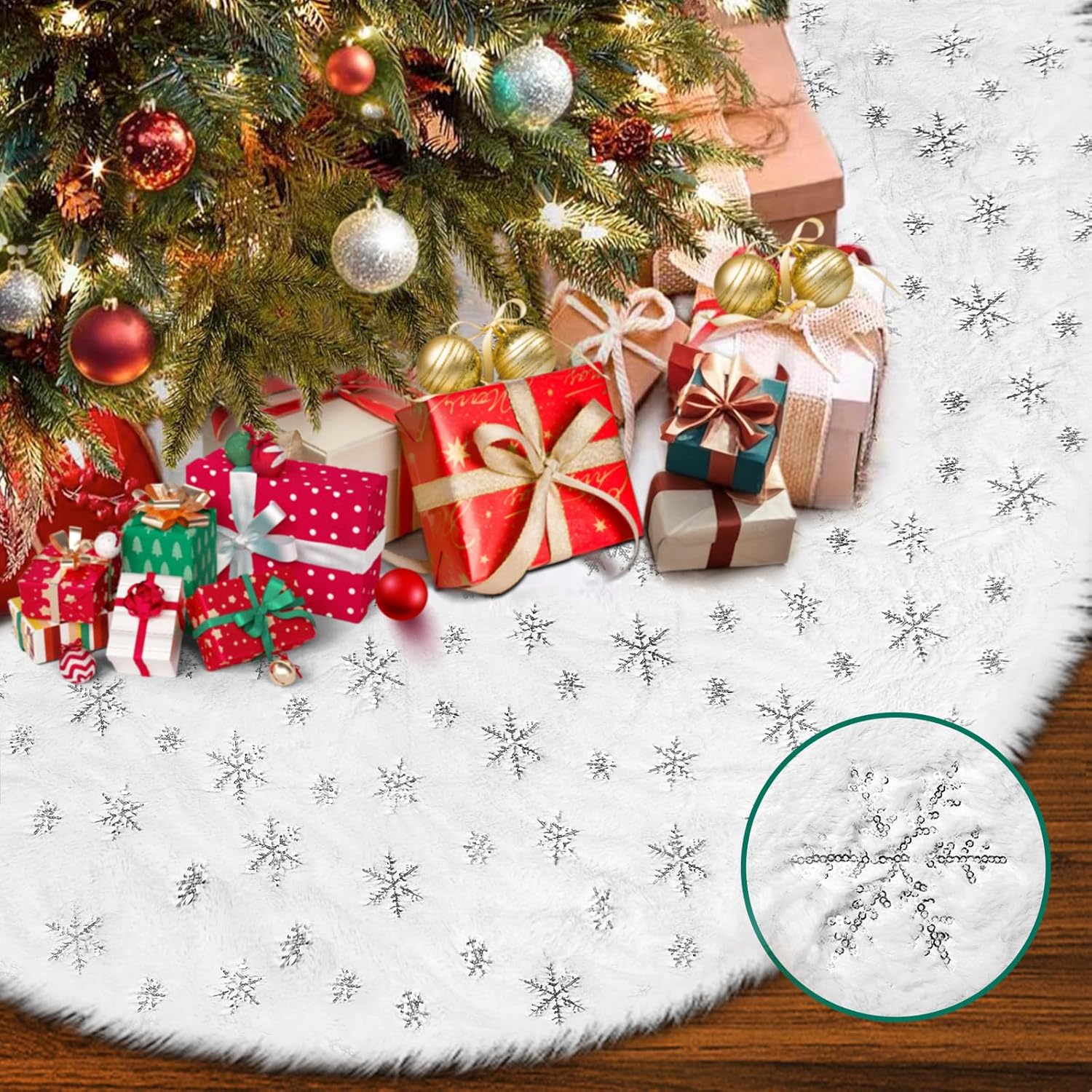 72 Inch Christmas Tree Skirt for Elegant Holiday Decorations