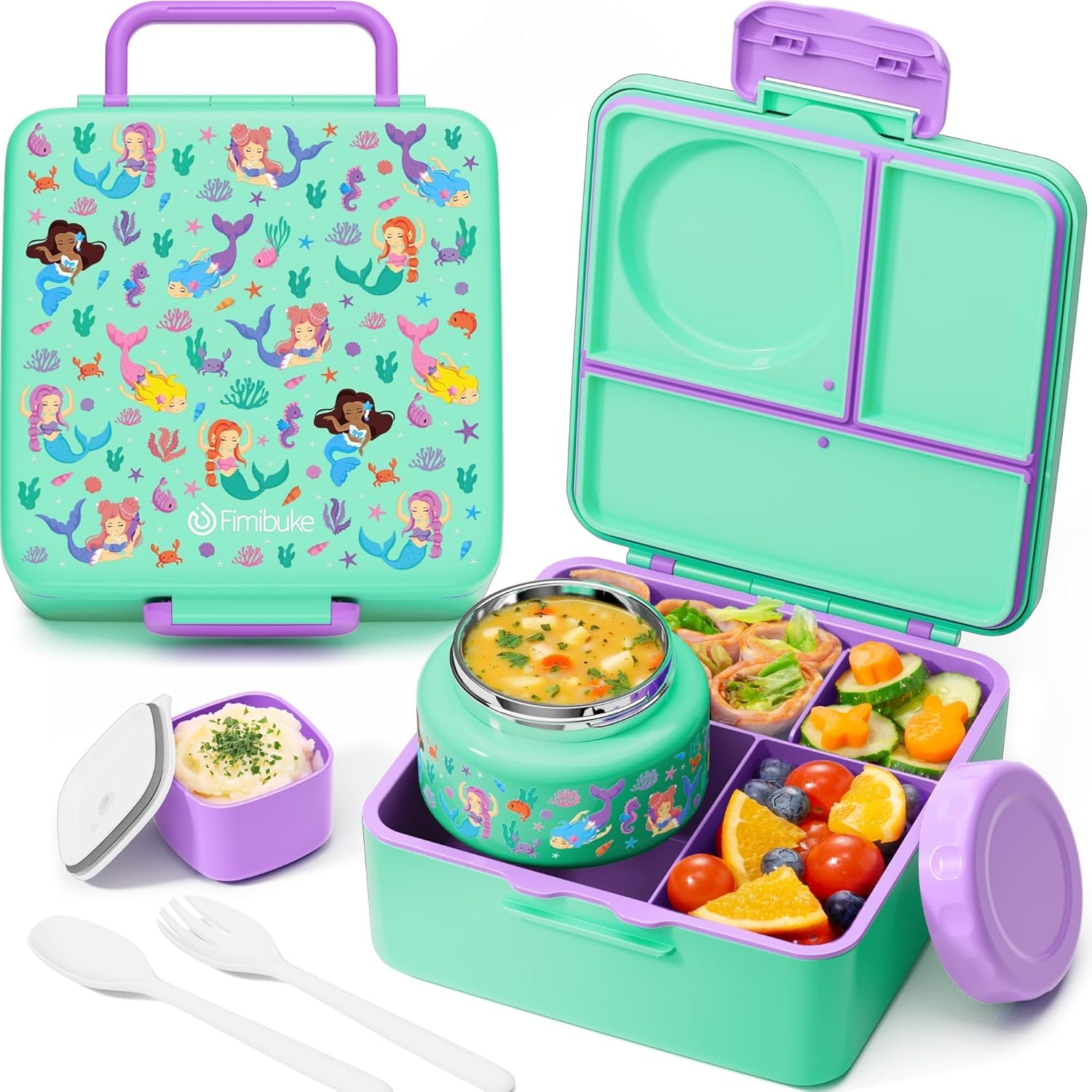 Fimibuke Bento Lunch Box for Kids with Insulated Food Jar
