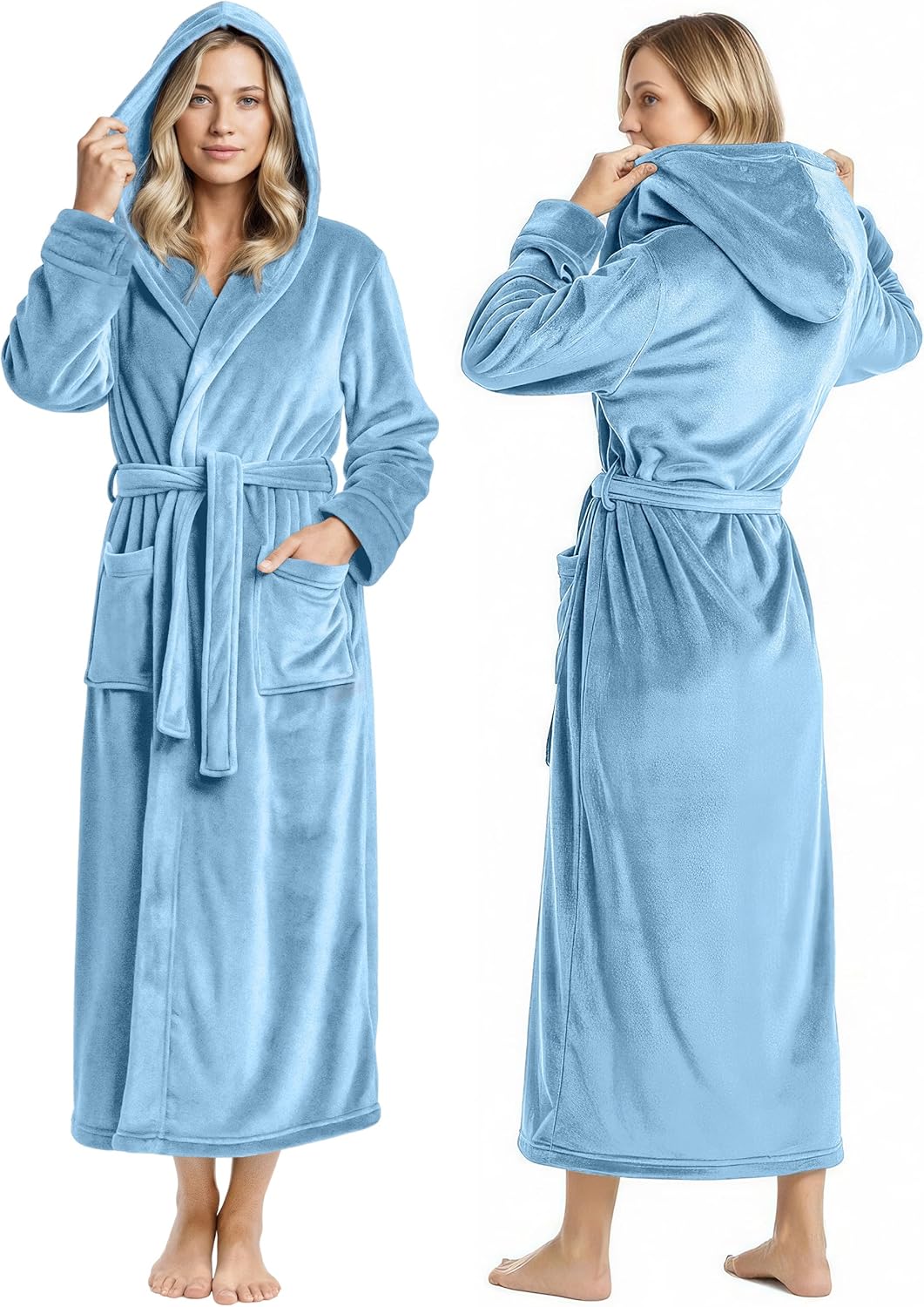 Premium Womens Hooded Fleece Bathrobe for Ultimate Comfort