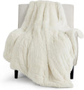 Bedsure GentleSoft Fluffy Cream Throw Blanket - Cozy Reversible
