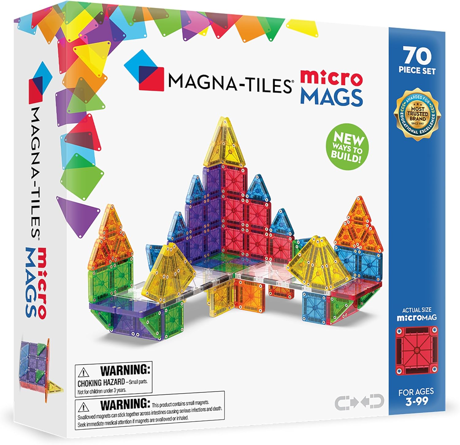 MAGNA-TILES microMAGS 70-Piece Deluxe Magnetic Construction Set