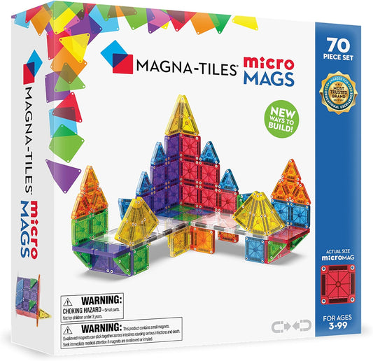 MAGNA-TILES microMAGS 70-Piece Deluxe Magnetic Construction Set