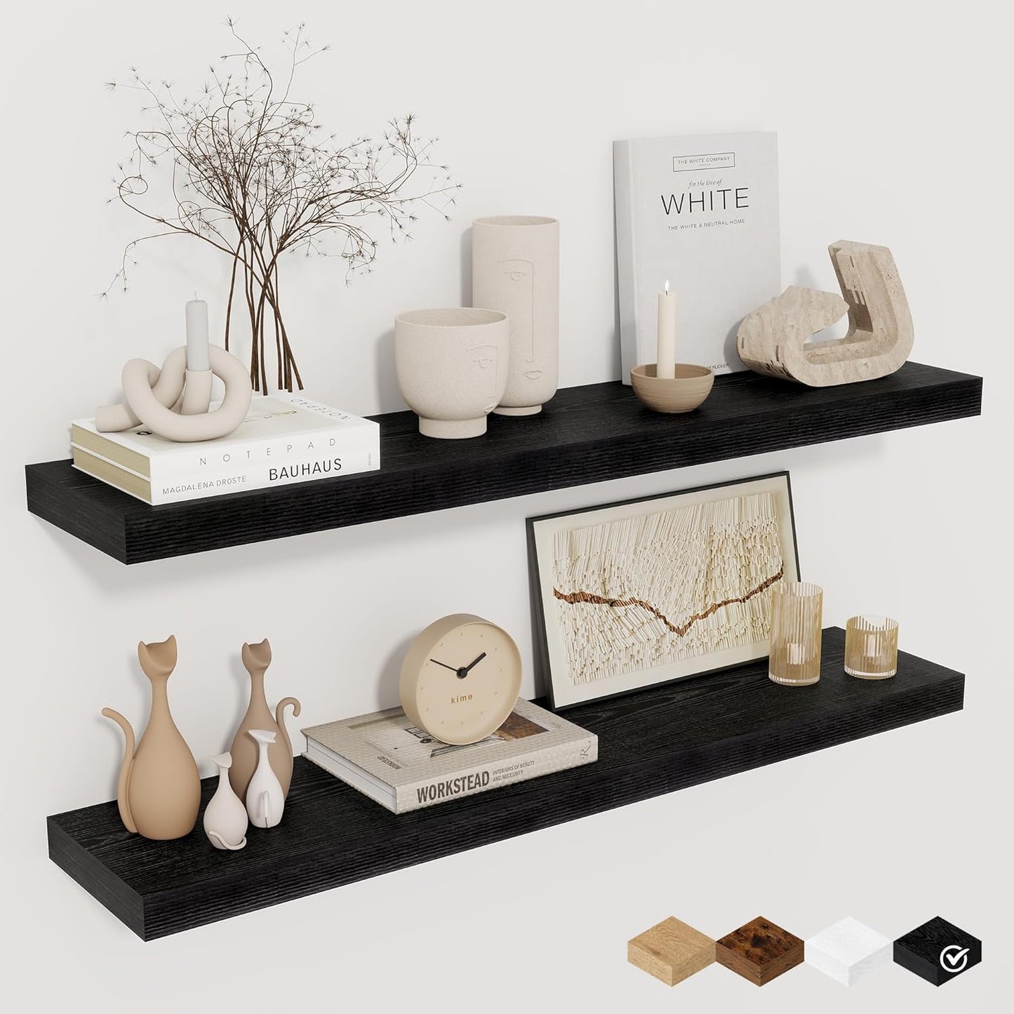 Floating Shelves for Wall - Rustic Wood 32Inch Storage Solution