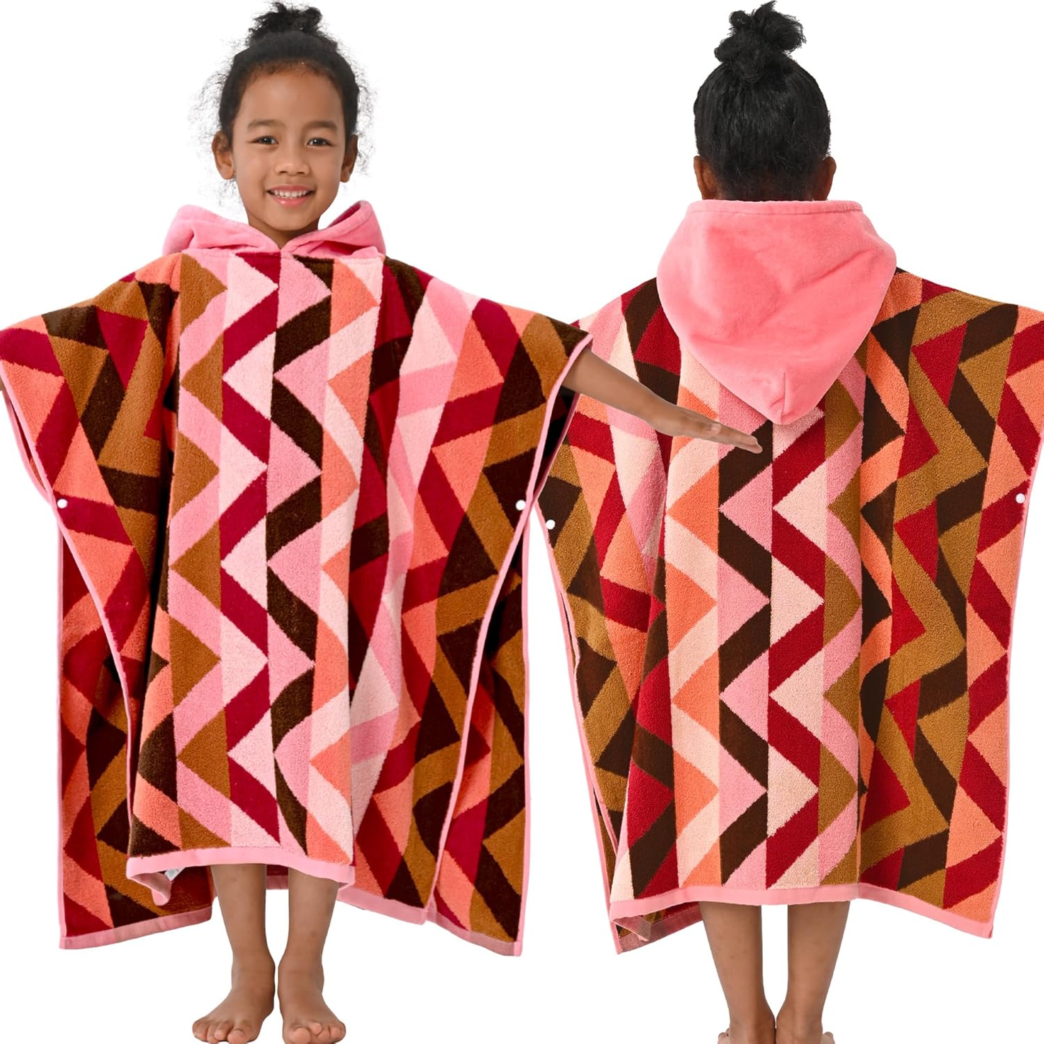 Kids Hooded Poncho Towel for Bath and Pool - Soft Cotton