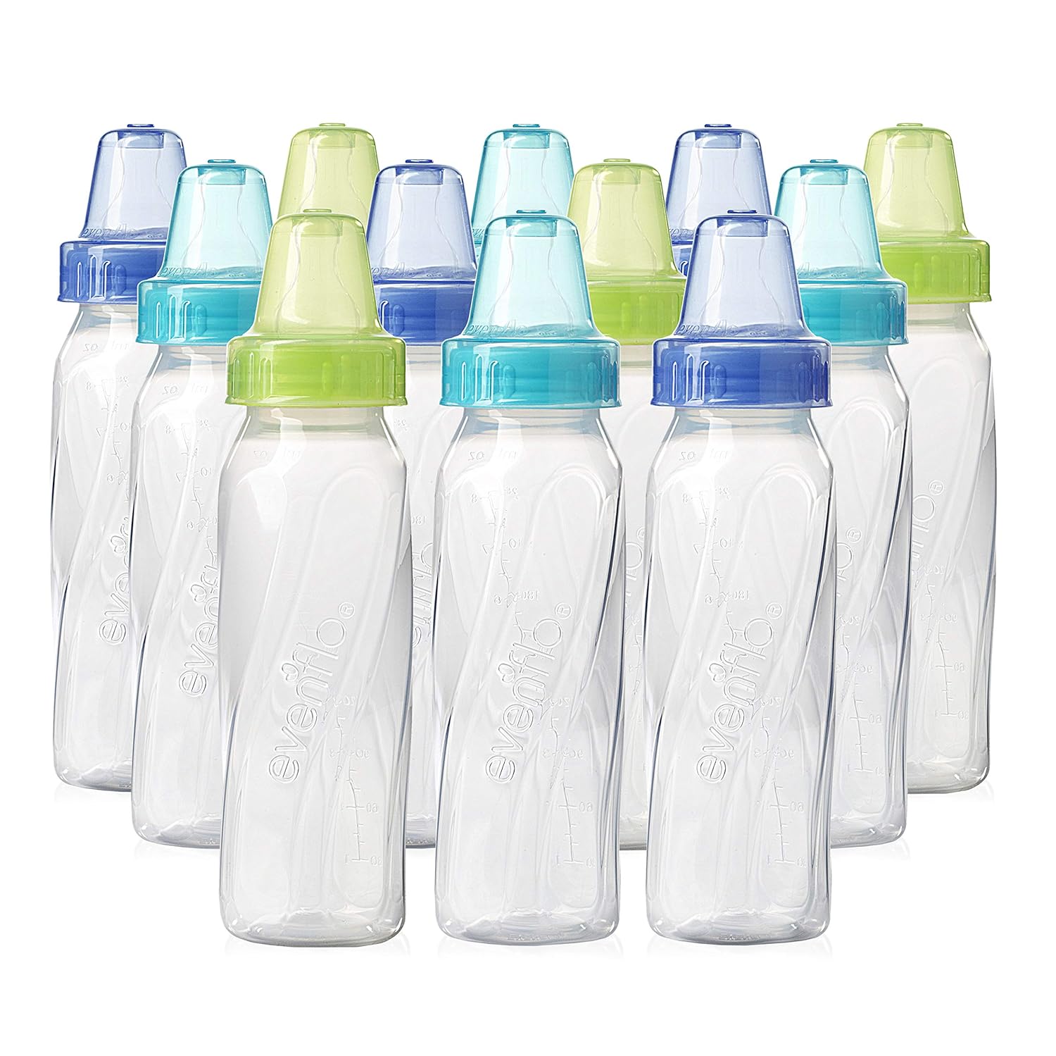 Evenflo Feeding 8oz Bottles - 12 Pack, BPA-Free & Easy to Clean