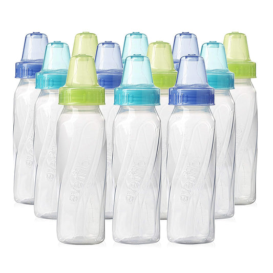 Evenflo Feeding 8oz Bottles - 12 Pack, BPA-Free & Easy to Clean