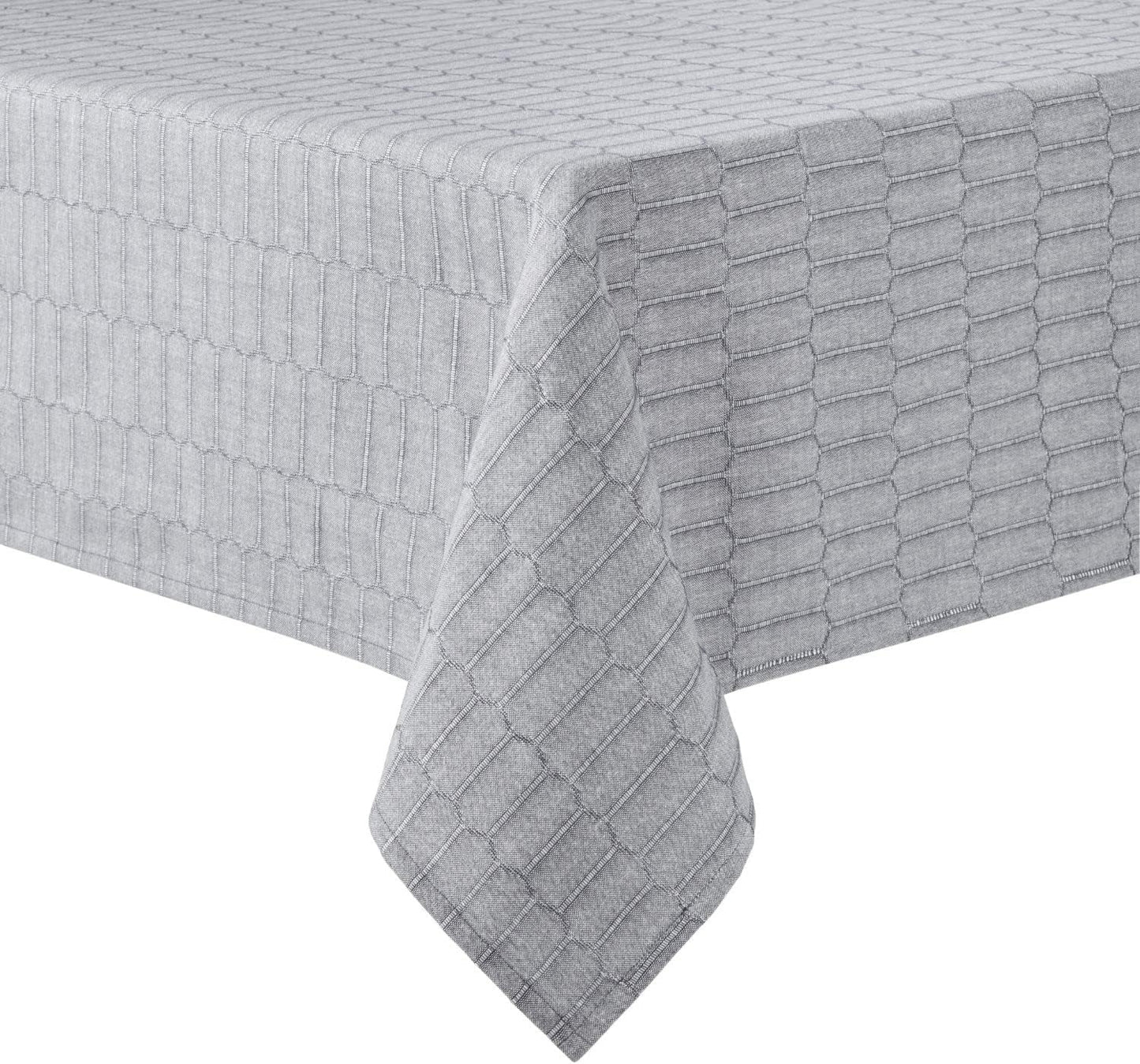 Martha Stewart Honeycomb Modern Farmhouse Tablecloth, Charcoal Grey