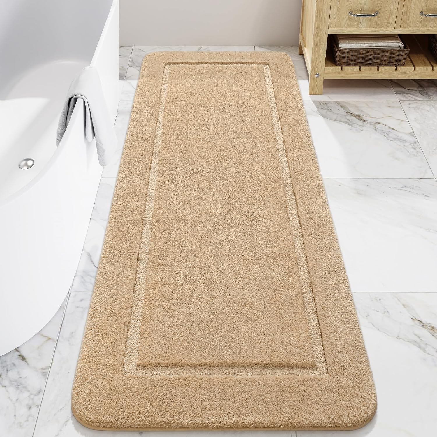 LOCHAS Bathroom Rugs 24in x 70in Non Slip Soft Plush Mat