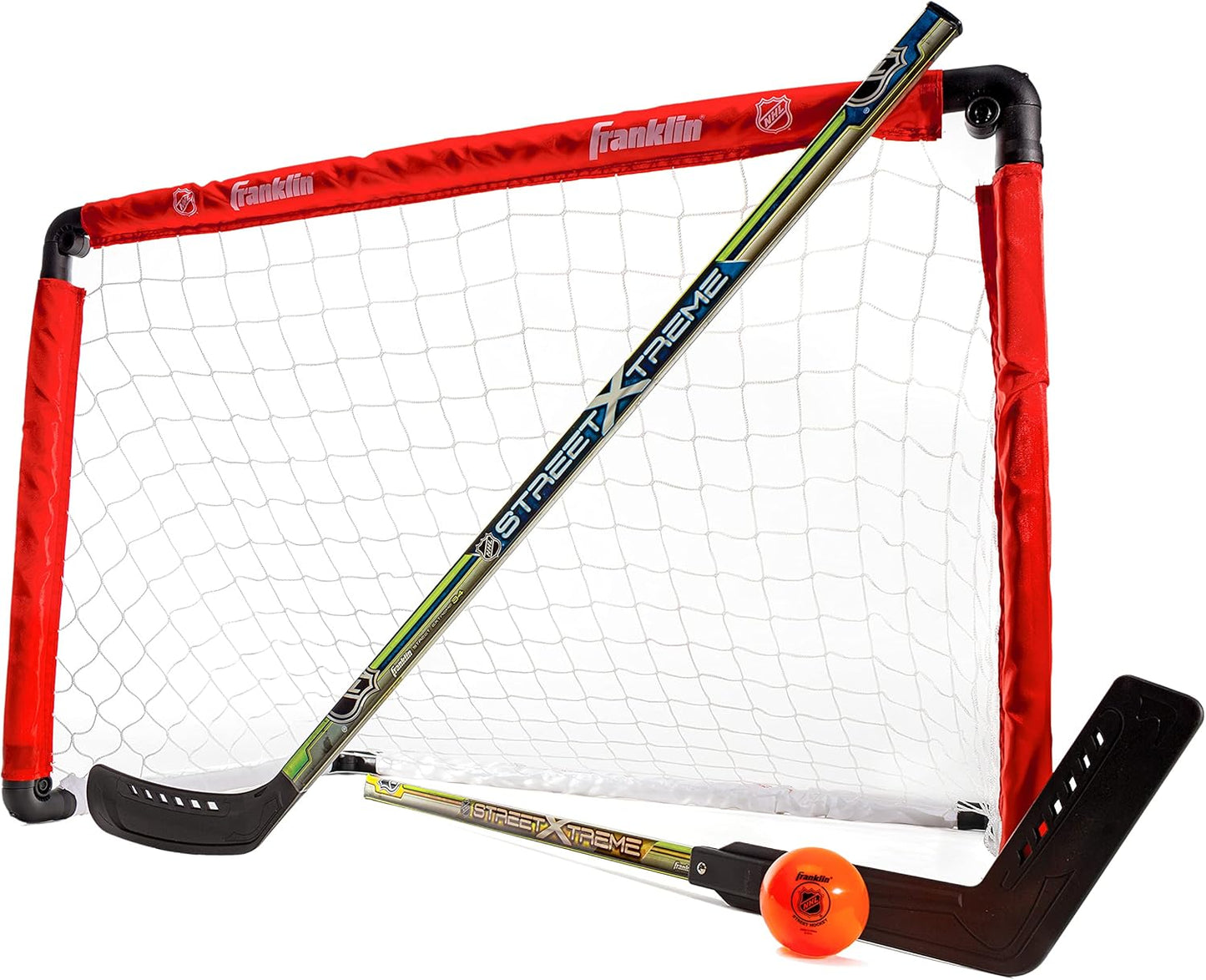 Franklin Sports NHL Goal and Stick Set for Kids Outdoor Play