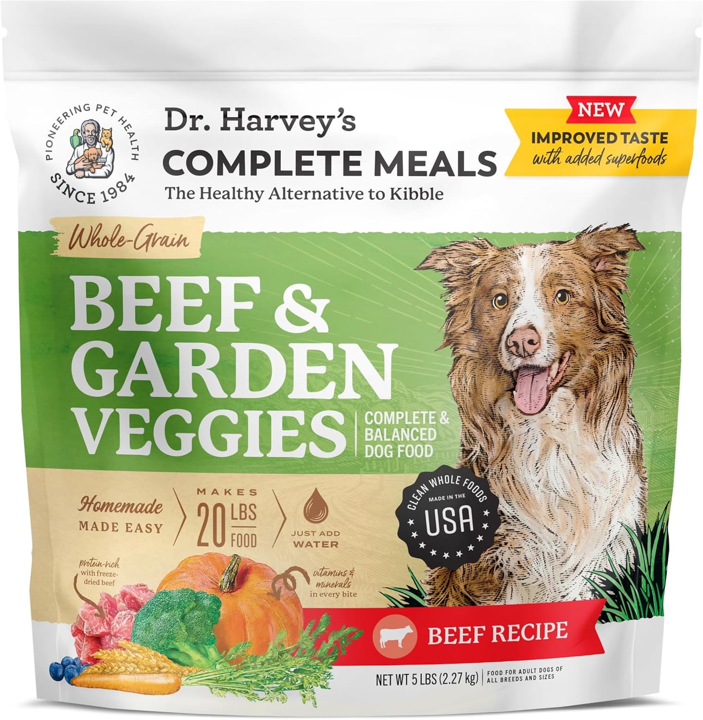 Dr. Harvey's Beef & Garden Veggies Dog Food for Healthy Pets