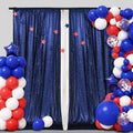 Sparkly Sequin Backdrop Curtains Navy Blue 5FT x 10FT - Photo Party