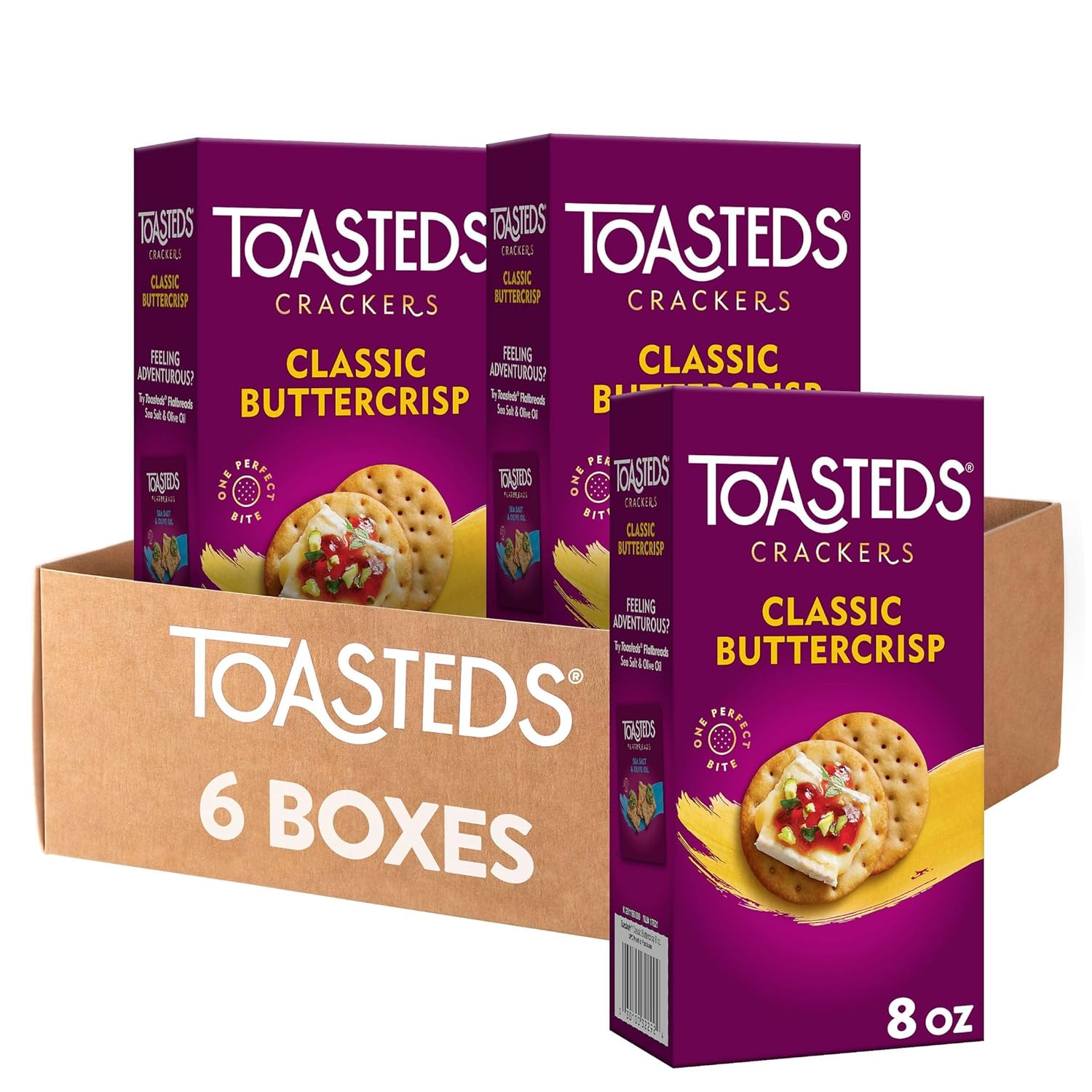 Toasteds Classic Buttercrisp Crackers for Parties and Snacks
