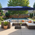 Outdoor Patio Umbrella Dual Table Umbrella with Crank and Tilt - Wide