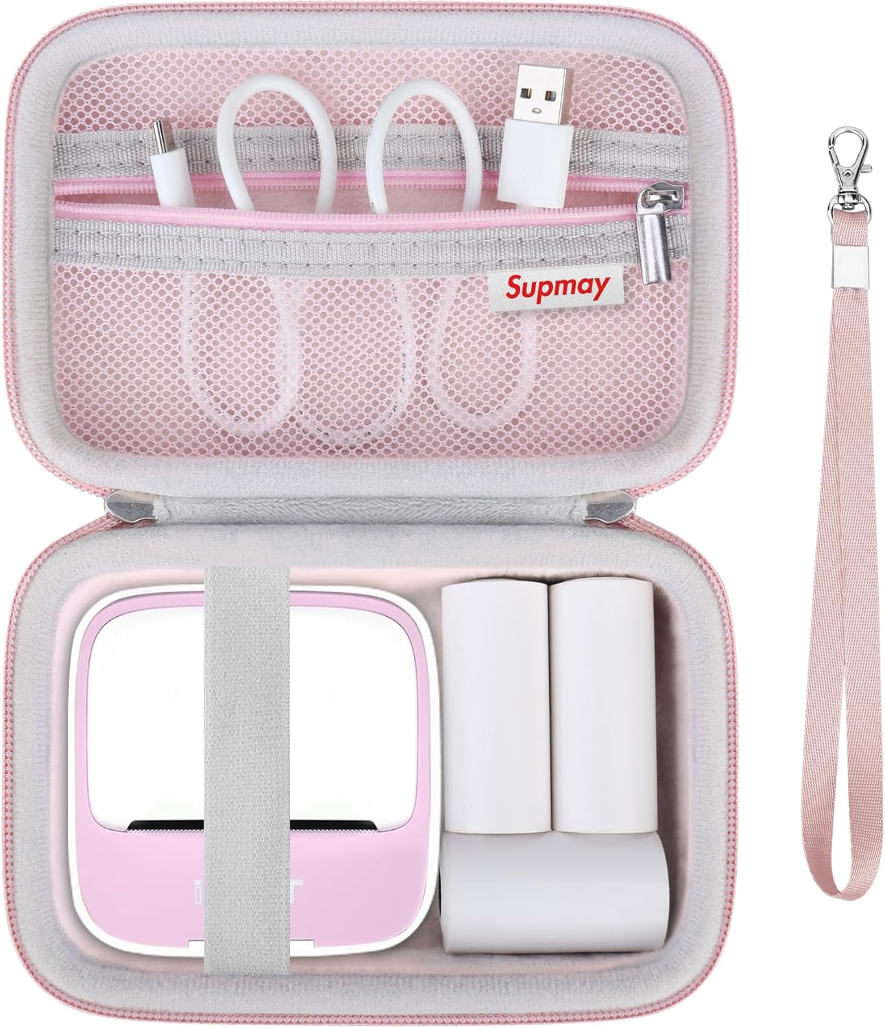 Protective Pink Storage Case for iDPRT Mini Printer by Supmay