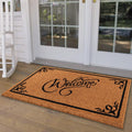 LuxUrux Extra Large Welcome Mats Outdoor Coco Coir Doormat - Natural