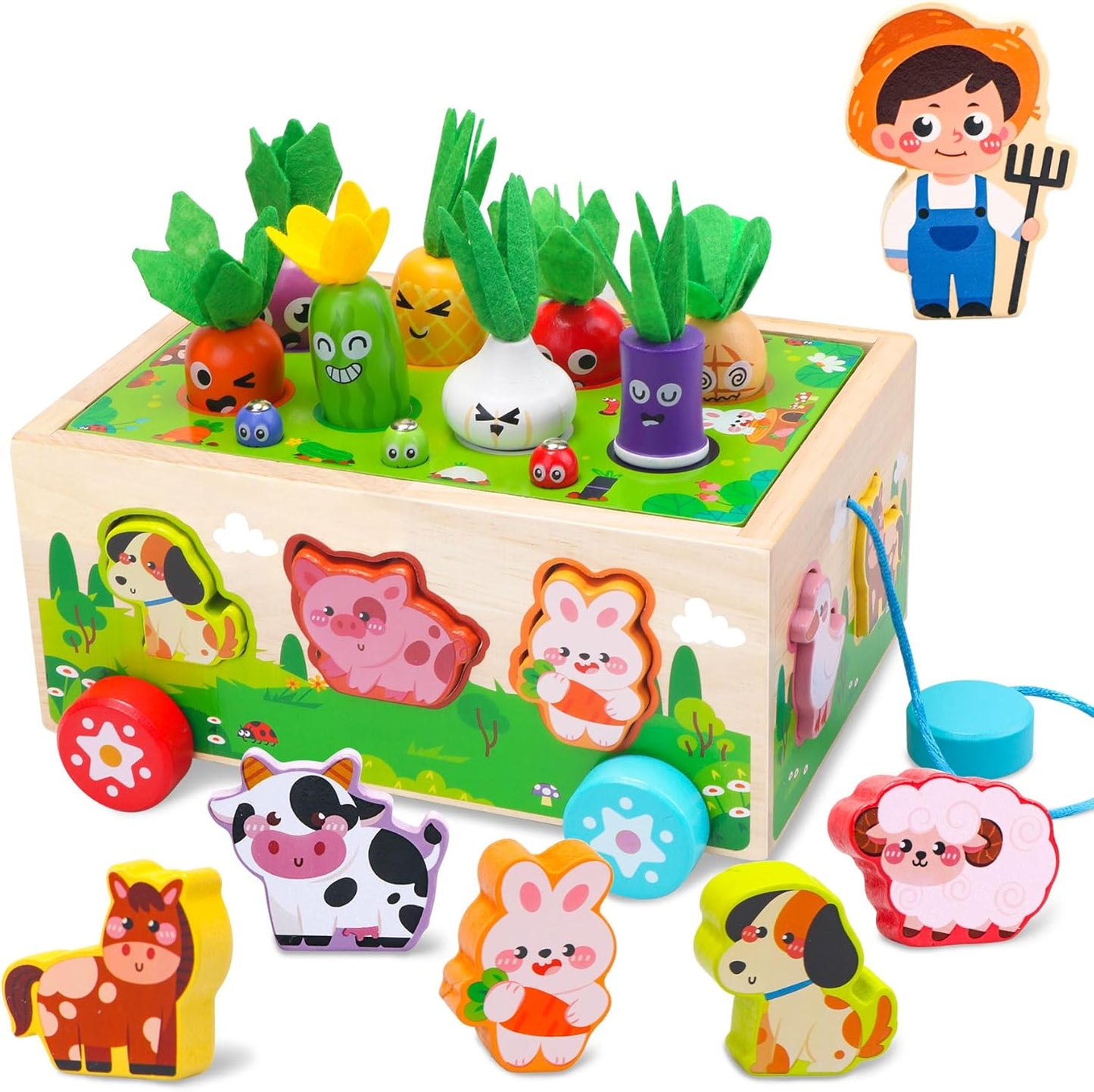 Wooden Montessori Toy Set for Toddlers 1-3 | Shape Sorting Fun!