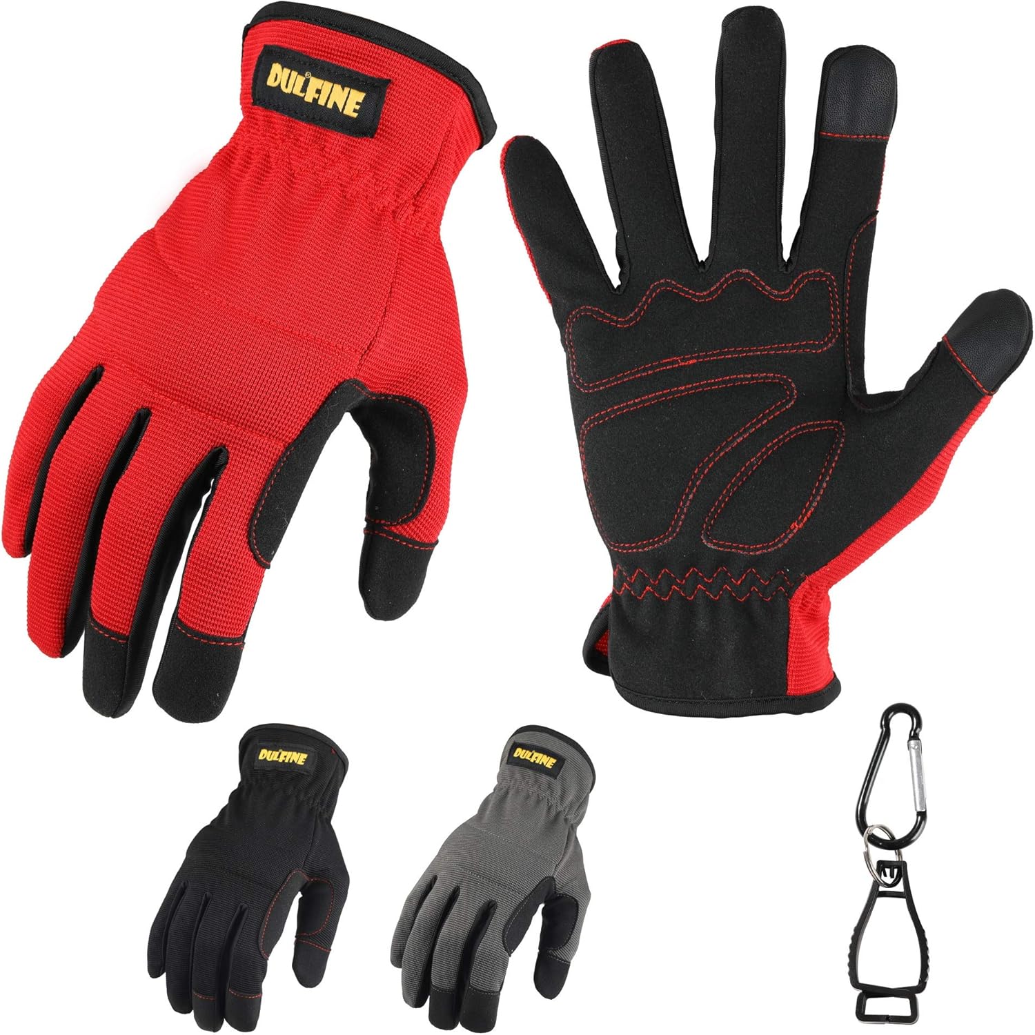 DULFINE High Performance Men's Work Gloves, Touch Screen, Excellent Grip