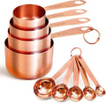 Measuring Cups and Spoons Set of 9 - Rose Copper Finish, Stackable