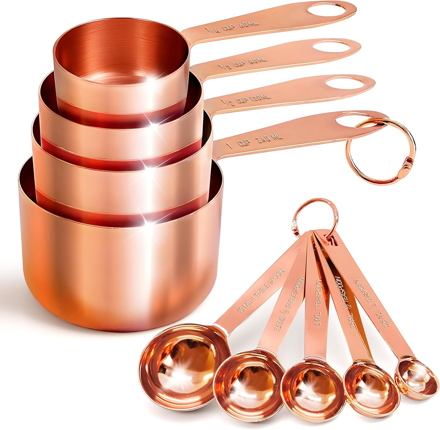 Measuring Cups and Spoons Set of 9 for Kitchen Use