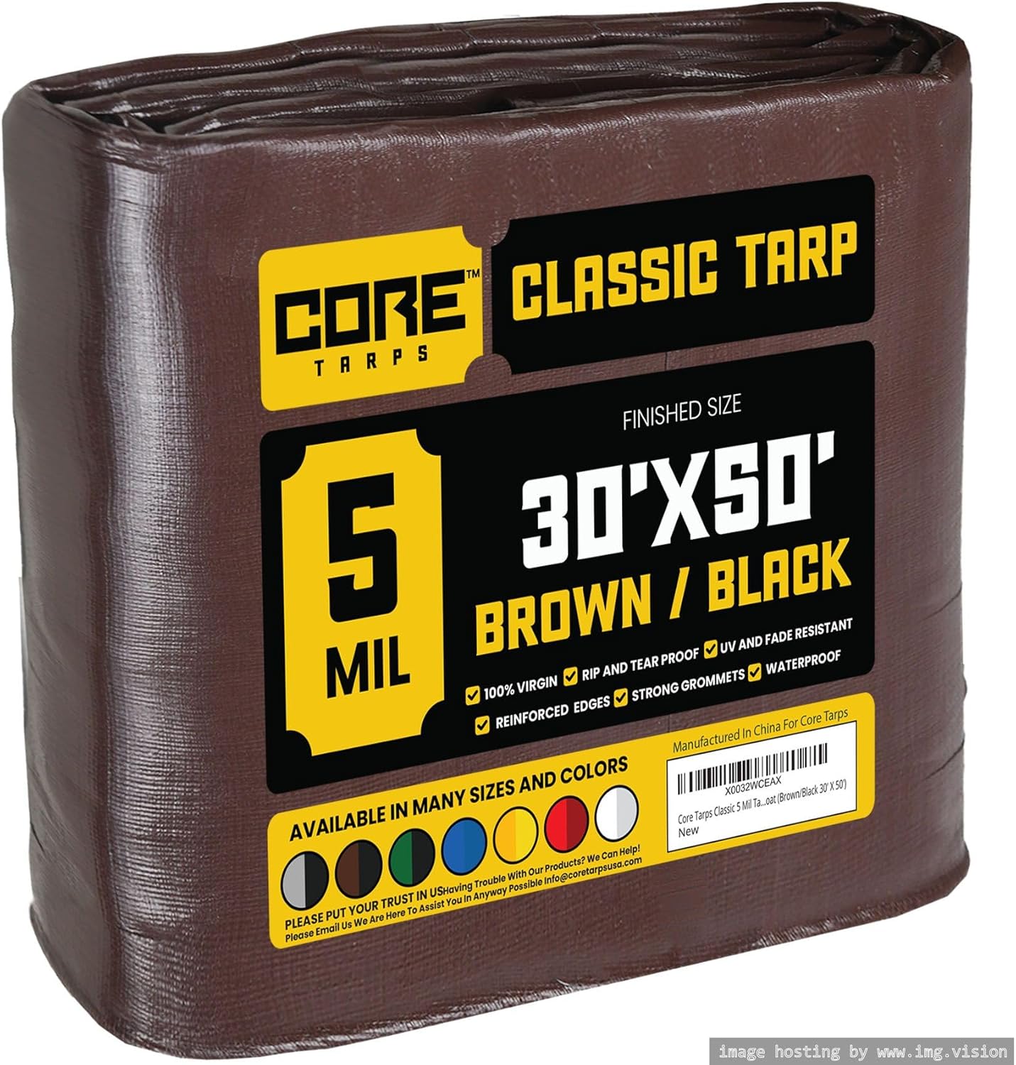 Core Tarps Classic 5 Mil Tarp Cover for All Weather Protection