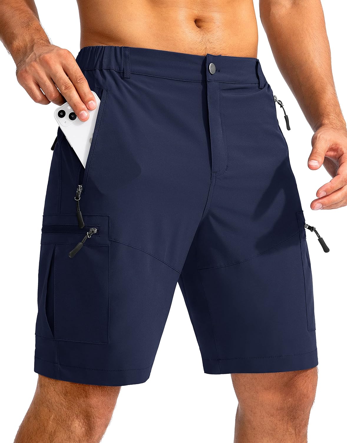 Pudolla Men's Hiking Cargo Shorts 9in Lightweight Outdoor Gear