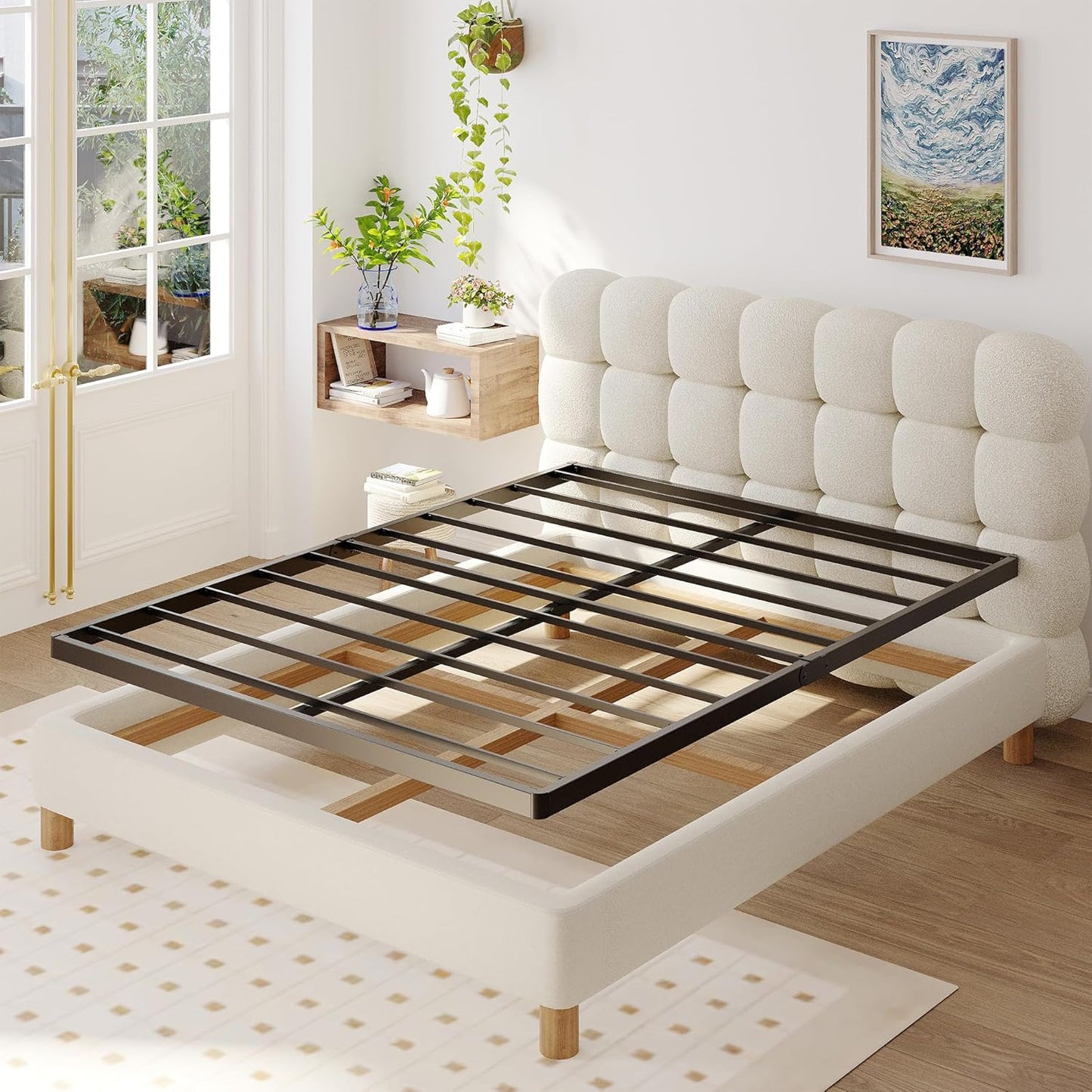 California King Box Spring Bed Base - Low Profile Metal Design