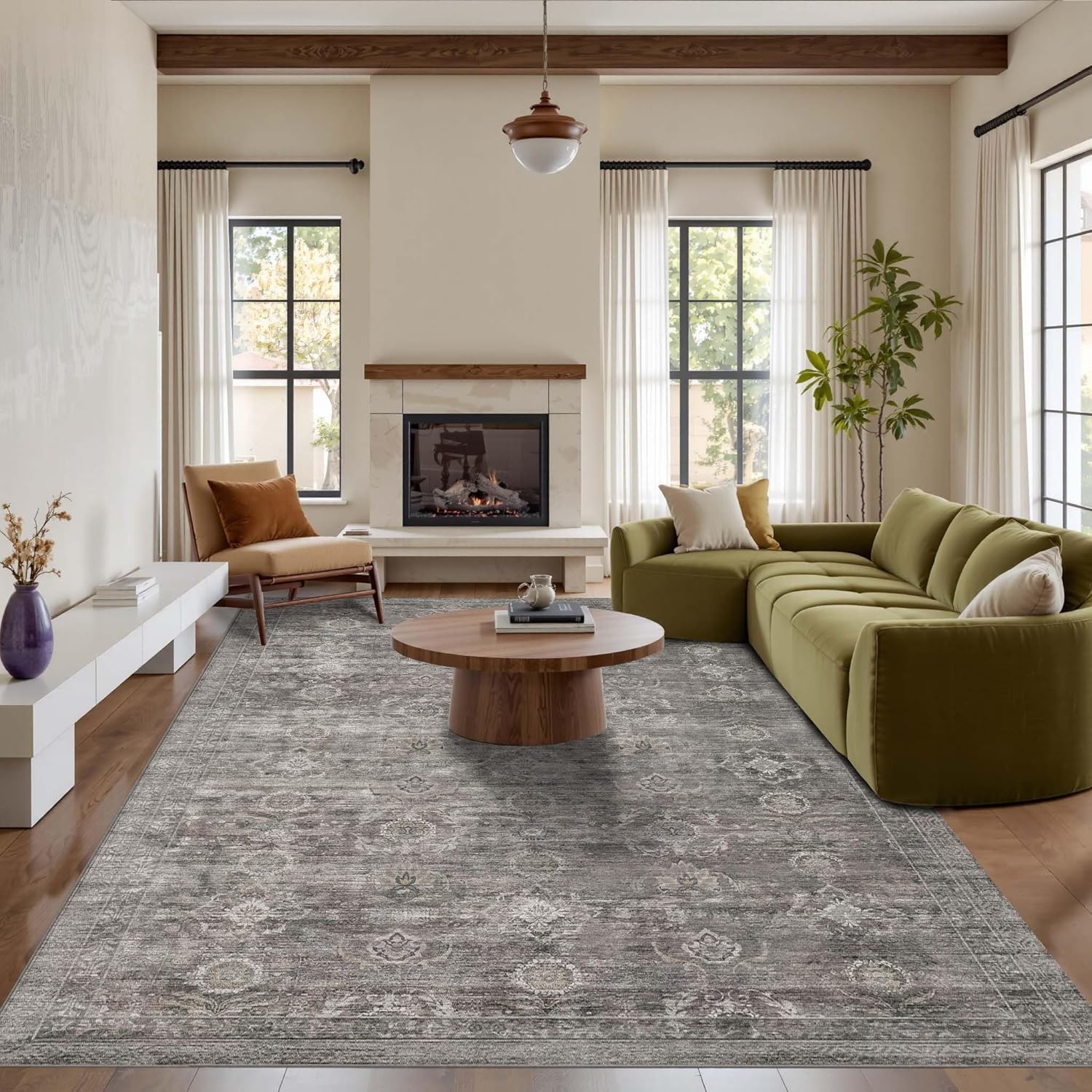 6x9 Area Rugs for Living Room Bedroom, Vintage Boho Design