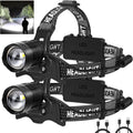 azamine LED Headlamp Rechargeable 2Pack - 3000 Lumens Brightness