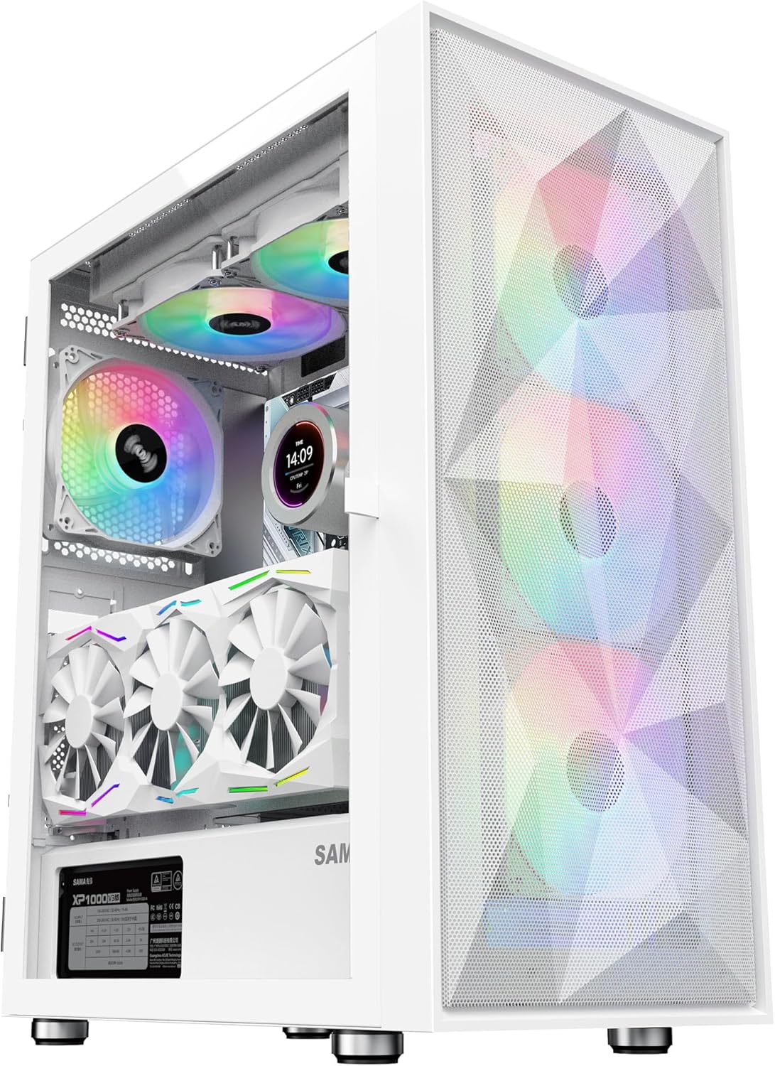 SAMA 3509 ATX Mid Tower Case with Tempered Glass and ARGB Fans