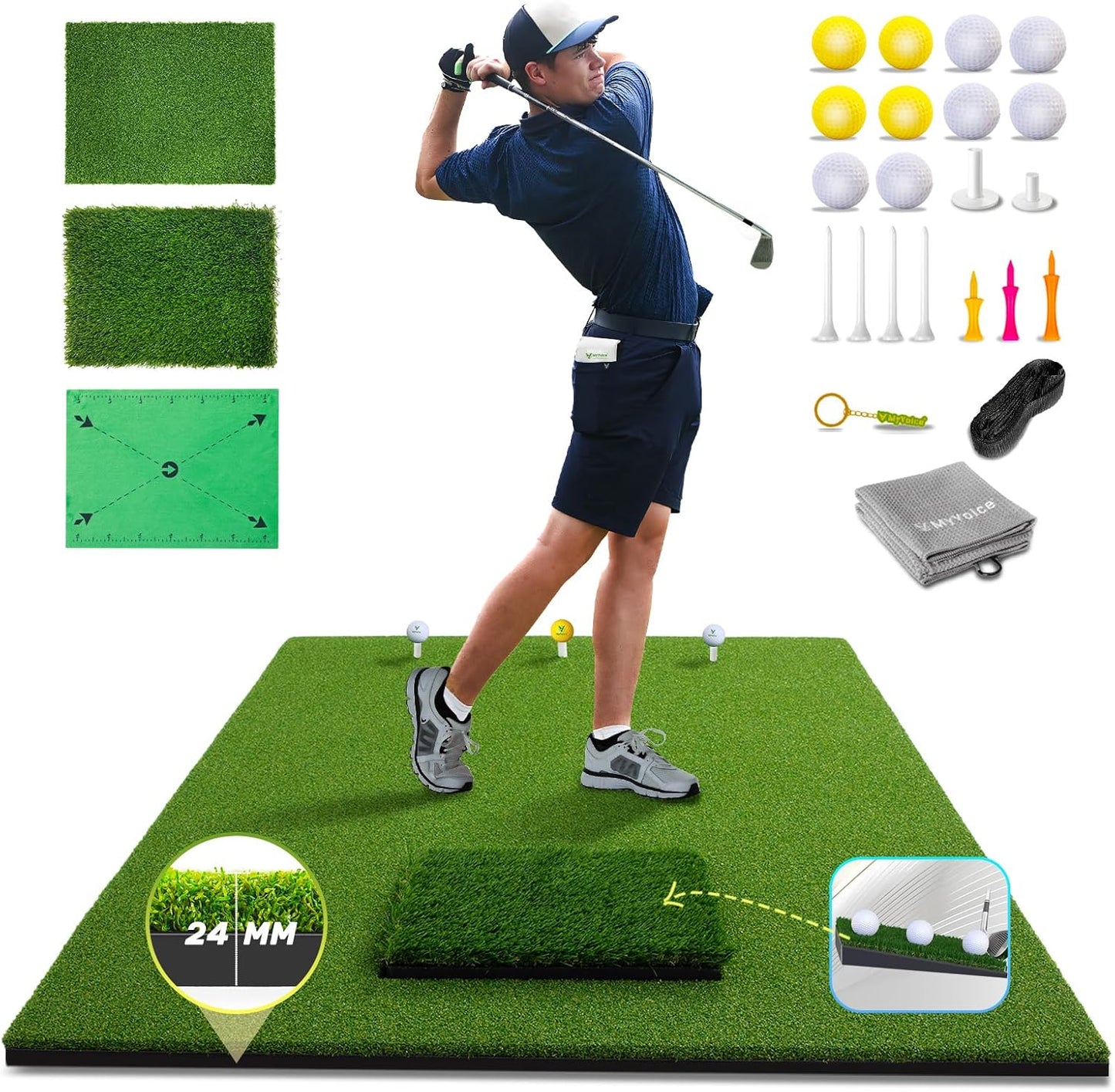5x4ft Golf Hitting Mat - 4-in-1 Design for Ultimate Practice