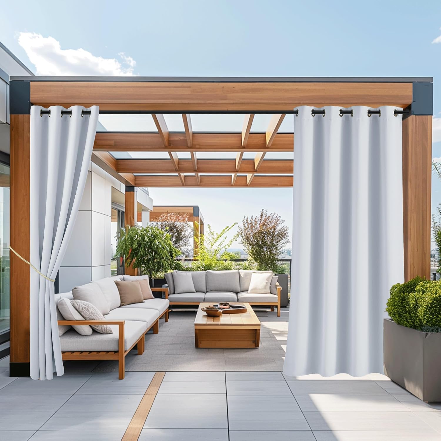 NICETOWN Waterproof Outdoor Curtains for Patio and Porch