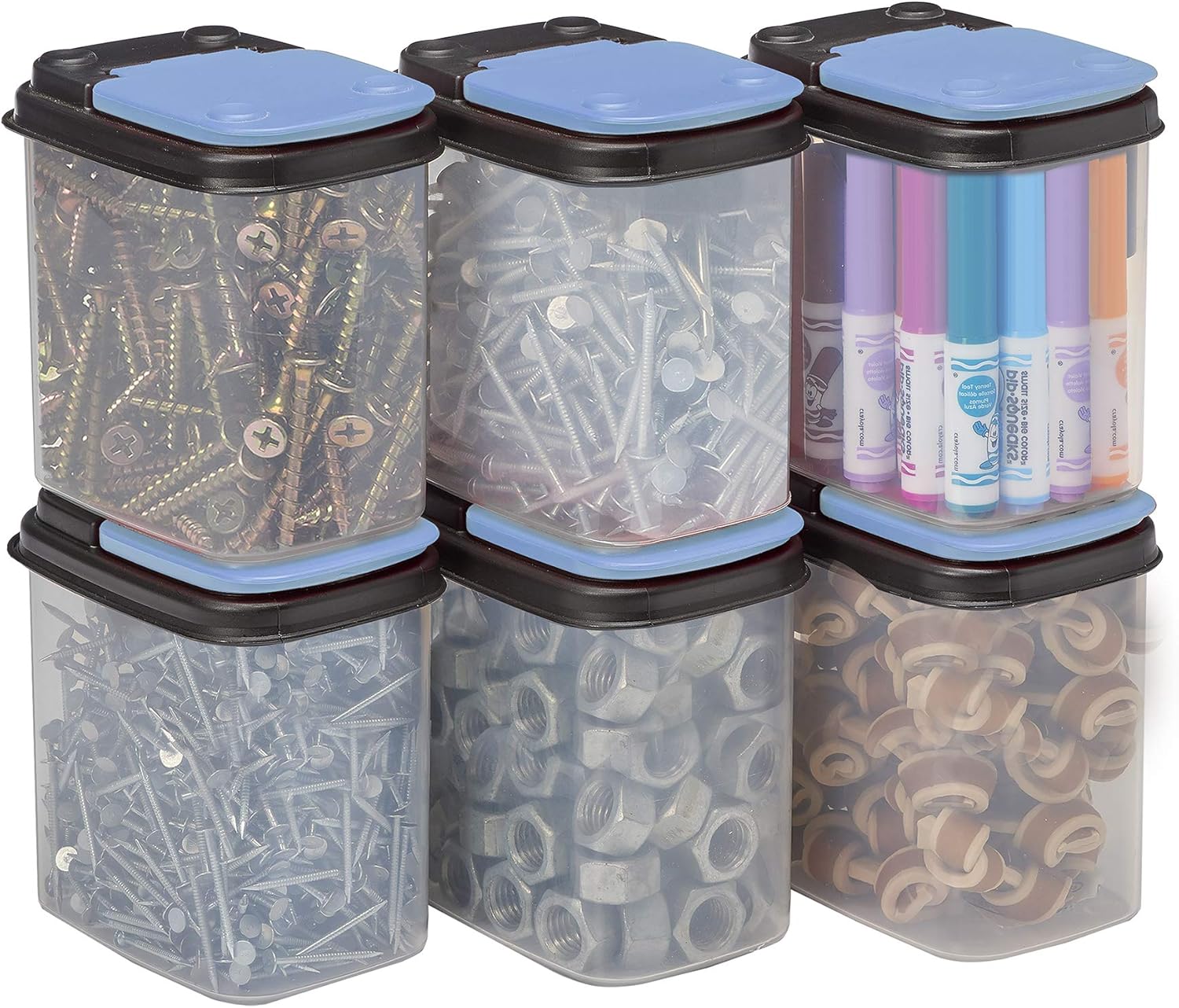 Buddeez Multi-Purpose Hardware Storage Bins for Organizing Tools