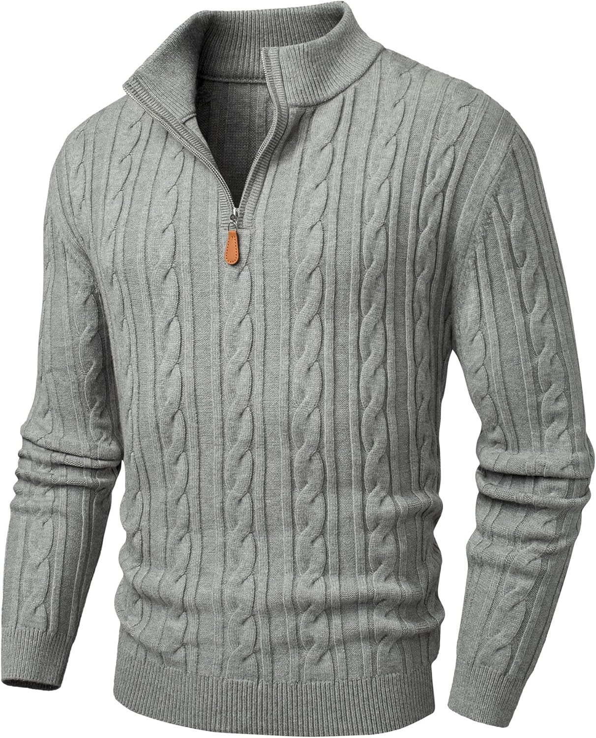 JMIERR Men's Quarter Zip Pullover Sweater for Casual Style