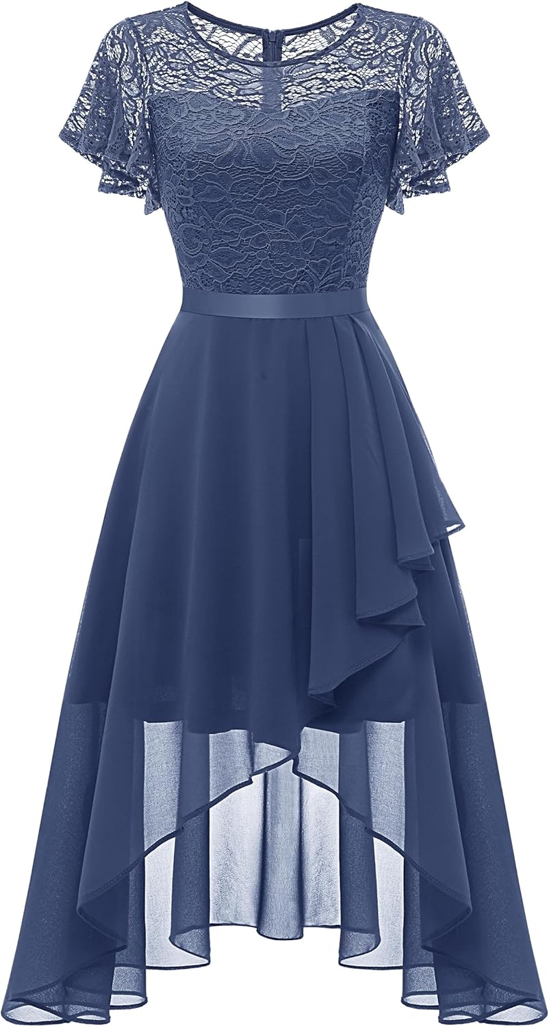 Elegant Flutter Sleeve Wedding Guest Dress for Formal Events