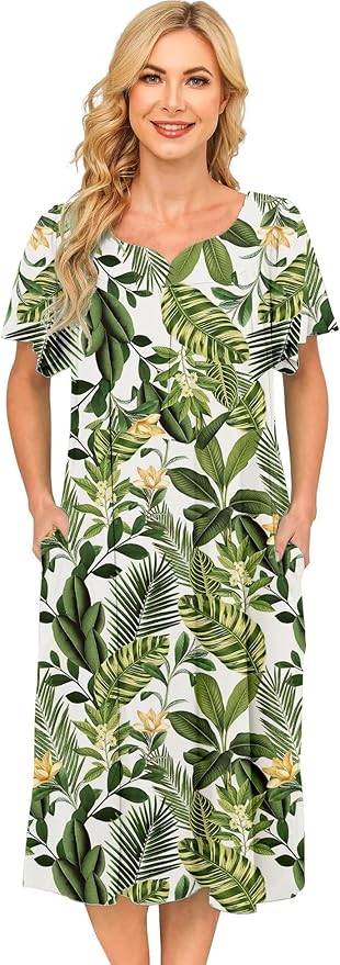 Bloggerlove House Dresses for Women with Pockets Mumu Duster