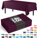 Plum Tablecloths for Rectangle Tables 48 Pack - Durable Disposable