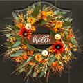 24 Inch Fall Wreaths for Front Door Outside - Lifelike Autumn Harvest