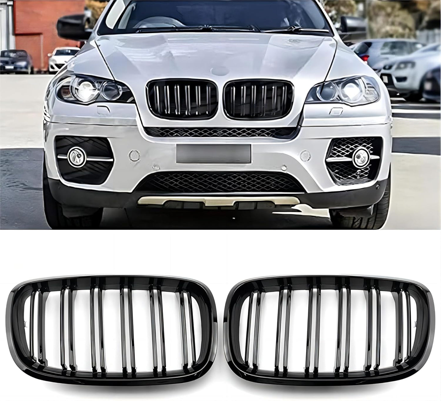 X5 E70 Gloss Black Front Kidney Grill for 2007-2014 BMW X5