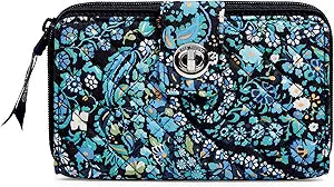 Vera Bradley Women's Cotton Turnlock Wallet with RFID Protection