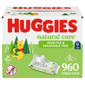 Huggies Natural Care Sensitive Baby Wipes 15 Pack - 960 Unscented