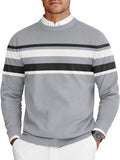 Mens Crew Neck Knit Sweater for Men - Lightweight Slim Fit Pullover