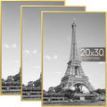 20x30 Picture Frame Gold 3 Pack - Slim Scratch-Proof Poster Frames