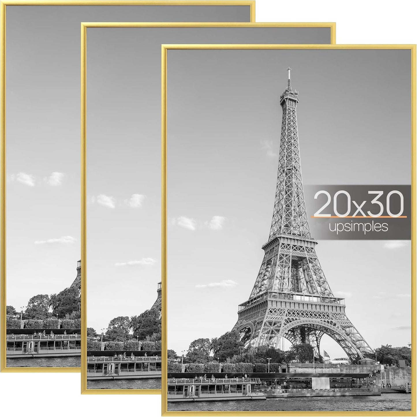 Upsimples 20x30 Picture Frame Gold 3 Pack for Any Wall