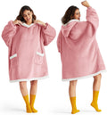 Bedsure Blanket Hoodie for Women & Men, Sherpa Oversized Mellow Rose