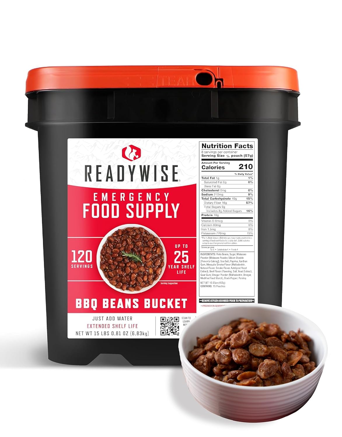 ReadyWise Emergency Food Supply - 120 Servings BBQ Beans