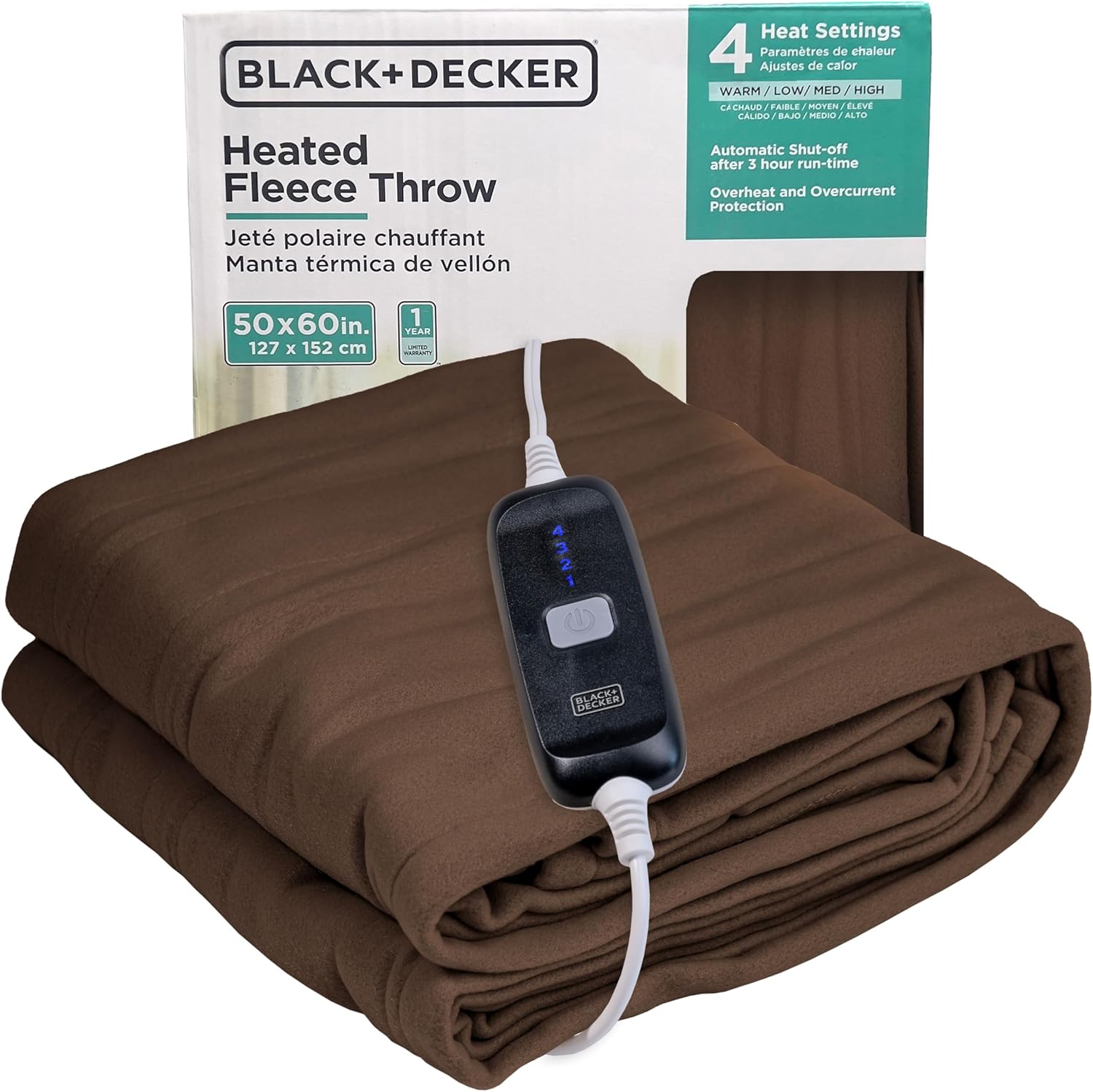 Black+Decker Heated Blanket Electric Throw for Ultimate Comfort