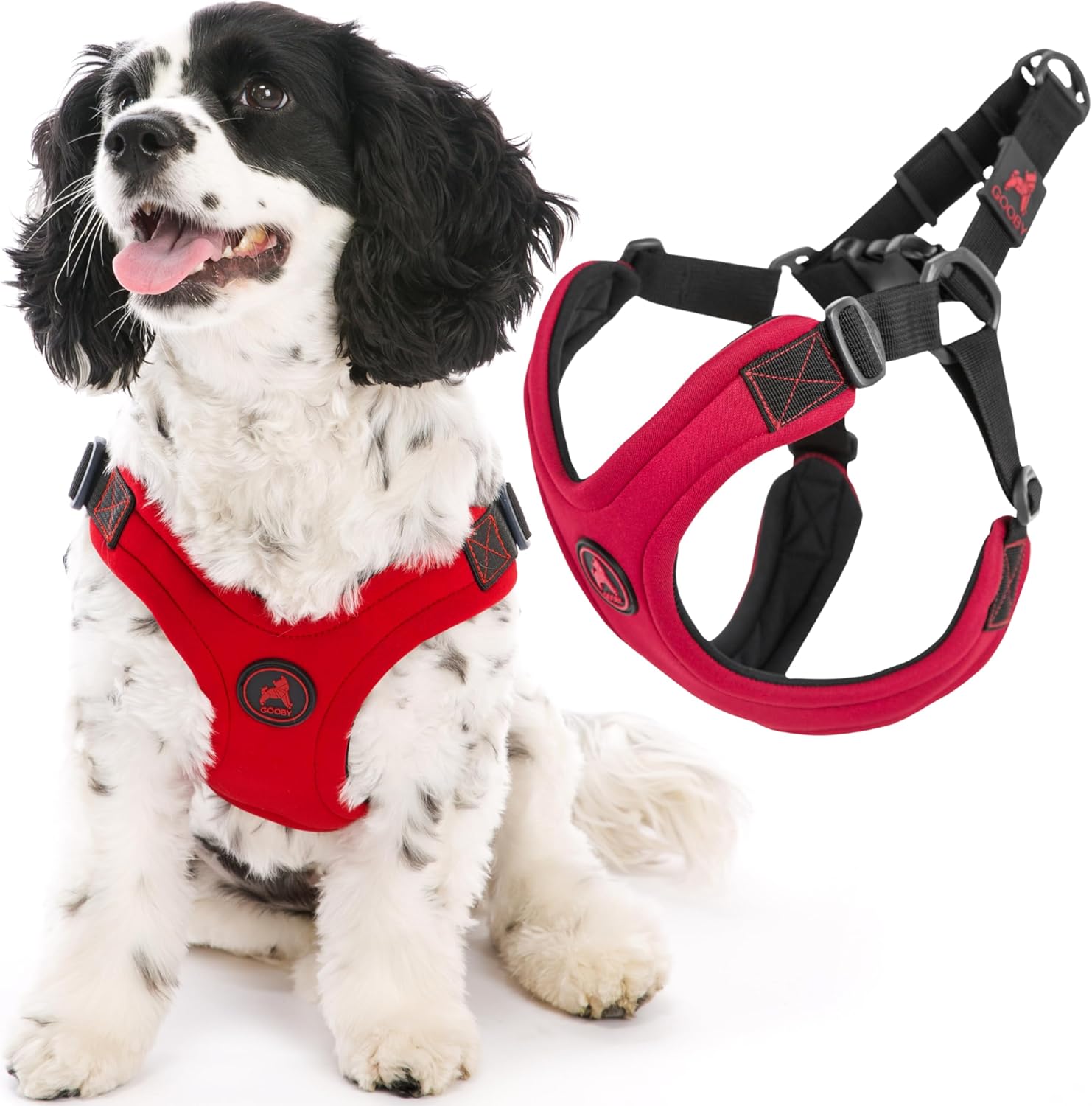 Gooby Escape Free Sport Harness for Small Dogs - Red, Large Size