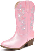 Cowboy Boots for Girls Pointed Toe Mid Calf Cowgirl Boots - Stylish 5