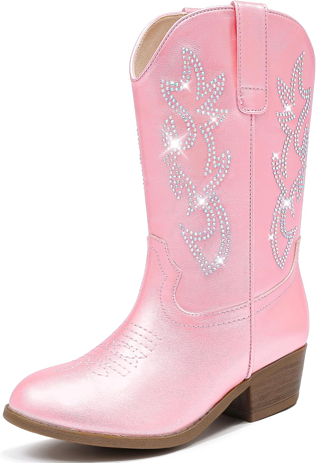Cowboy Boots for Girls Mid Calf Pointed Toe Western Style